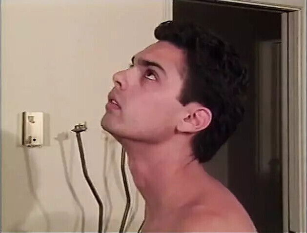 Bisexual male couple have threesome with breasted brunette indoors