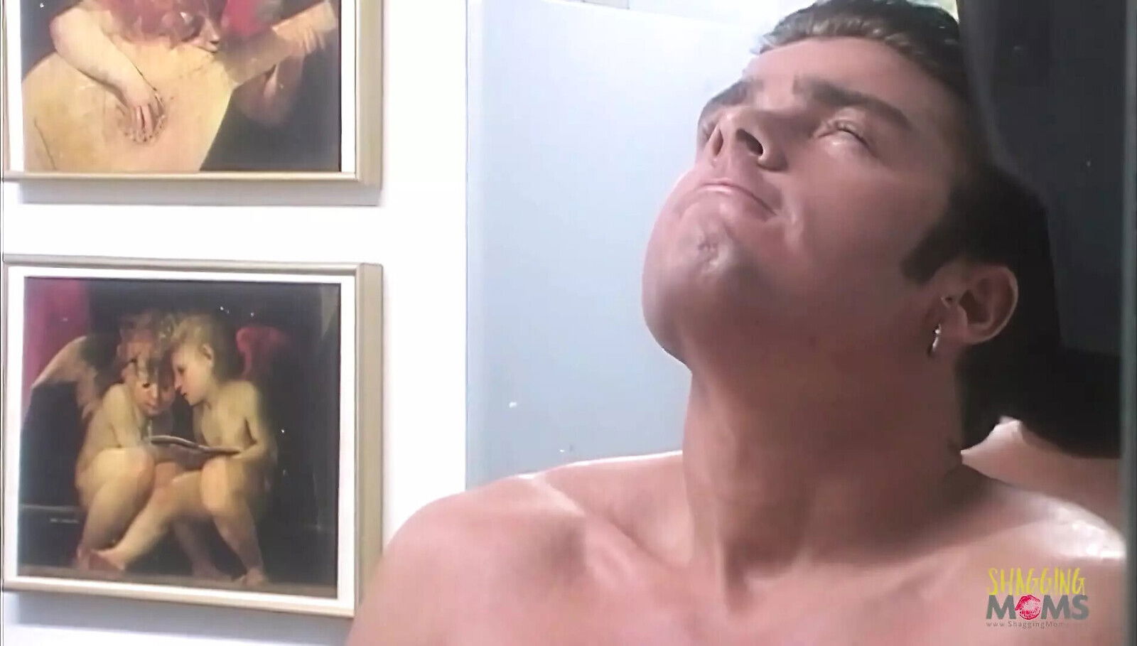 Bathroom with Busty Blonde Chick Handsome