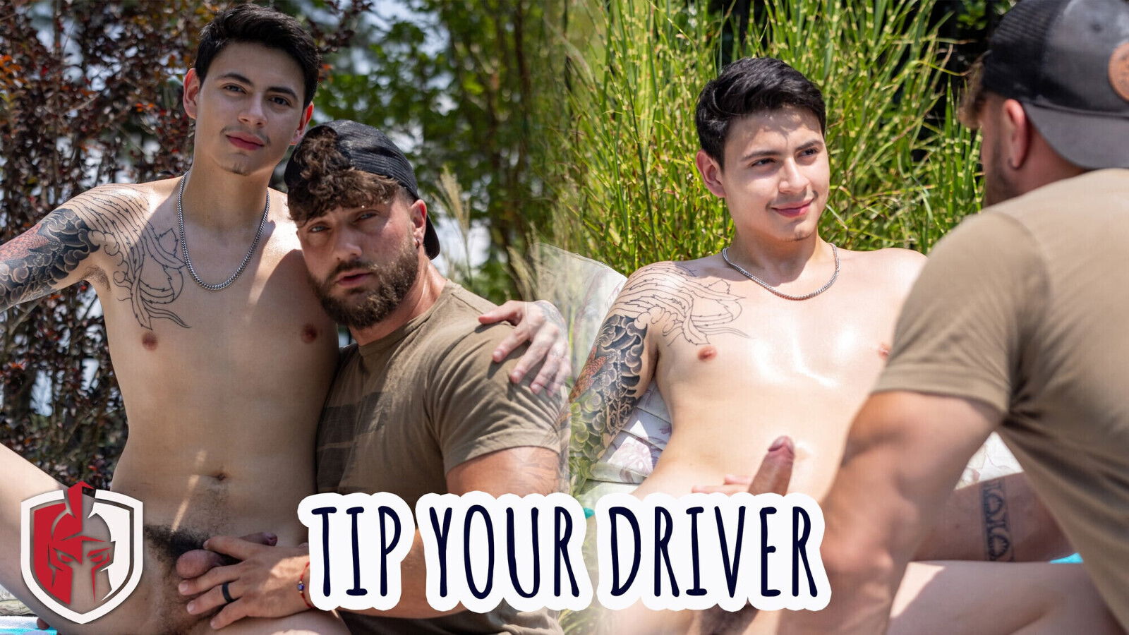 Here Your Driver Heath Halo finds Angelo Naked While Delivering Food, Only with Dick Hole
