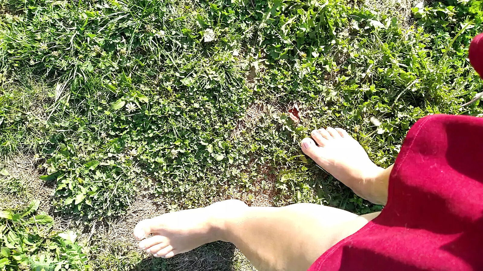 Nikita Walks Around Park Plays With Tree Foot Fetish