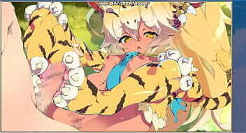 モンスター娘TD　トラ娘　足コキ