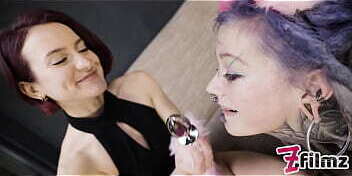 PLAY dominatrix controls TATTOO cat-girl ANAL, lesbian, butt plug