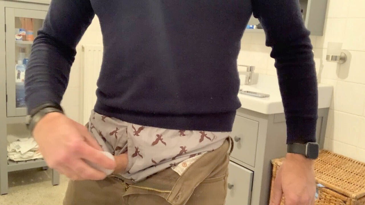 Naughty verbal shows tight jeans, tests fresh lube enjoys intense edging session with Tenga