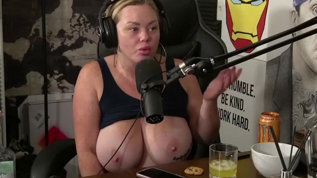 Topless streamer takes interview