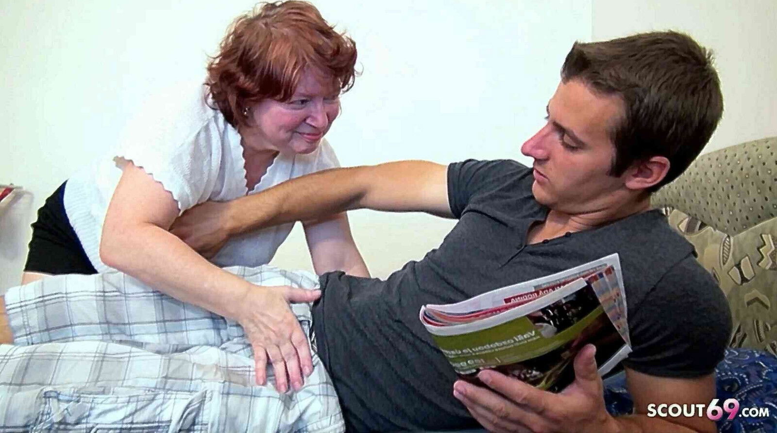 Stupid German granny seduces virgin Young fuck