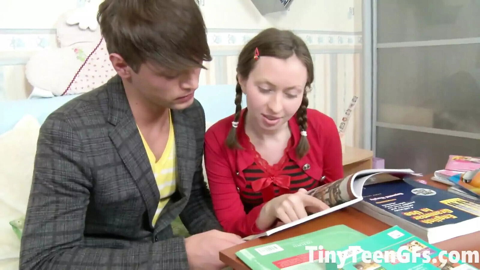 Sexy young couple girl have sensual