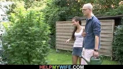 Lovely young wife rides stranger's