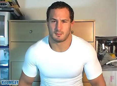 Sylvain Potard, str8 sport male play with huge dick.