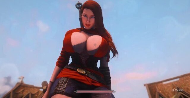 Cute redhead grows during hugs Skyrim