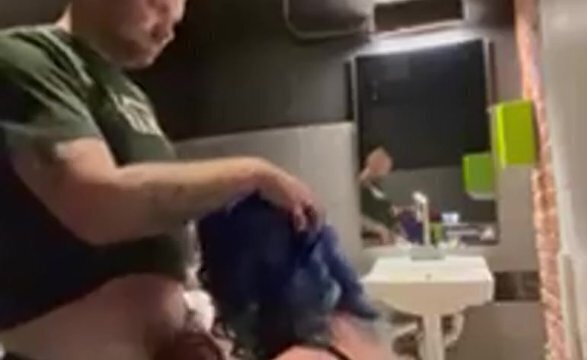 BBW cream pied in KC bar bathroom