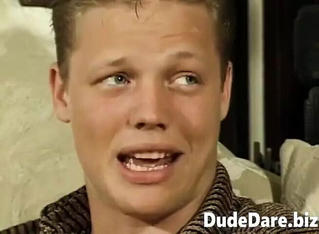 Naughty blonde drills boyfriend's asshole with dildo after interview