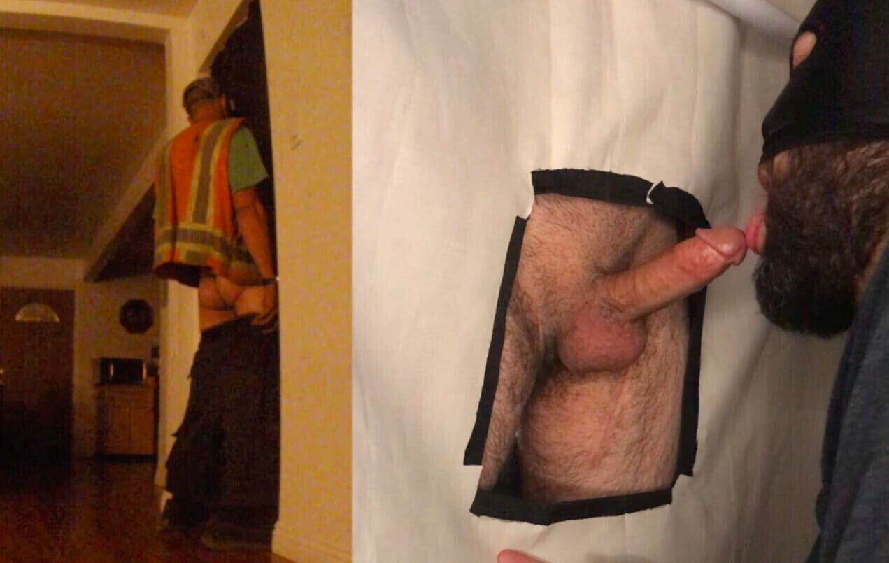 Straight latino construction worker feeds load