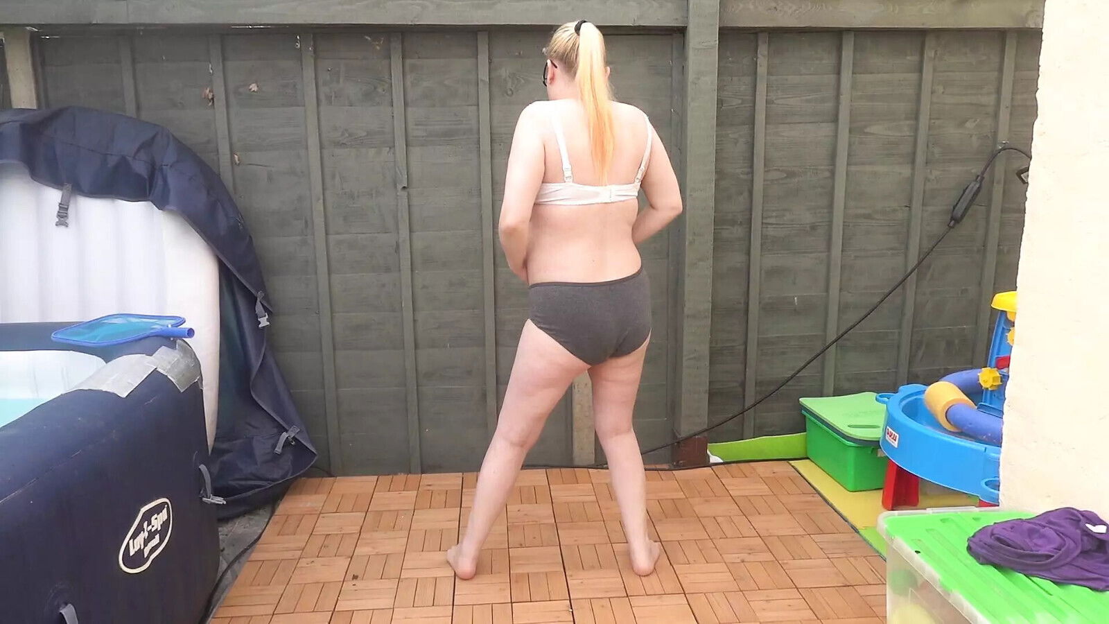 Wife Stripping shorts