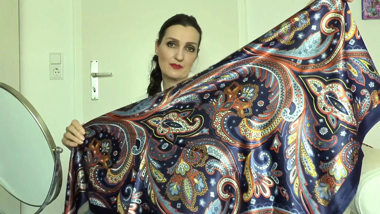 Satin Scarves Casual Outfit with Blue Jeans