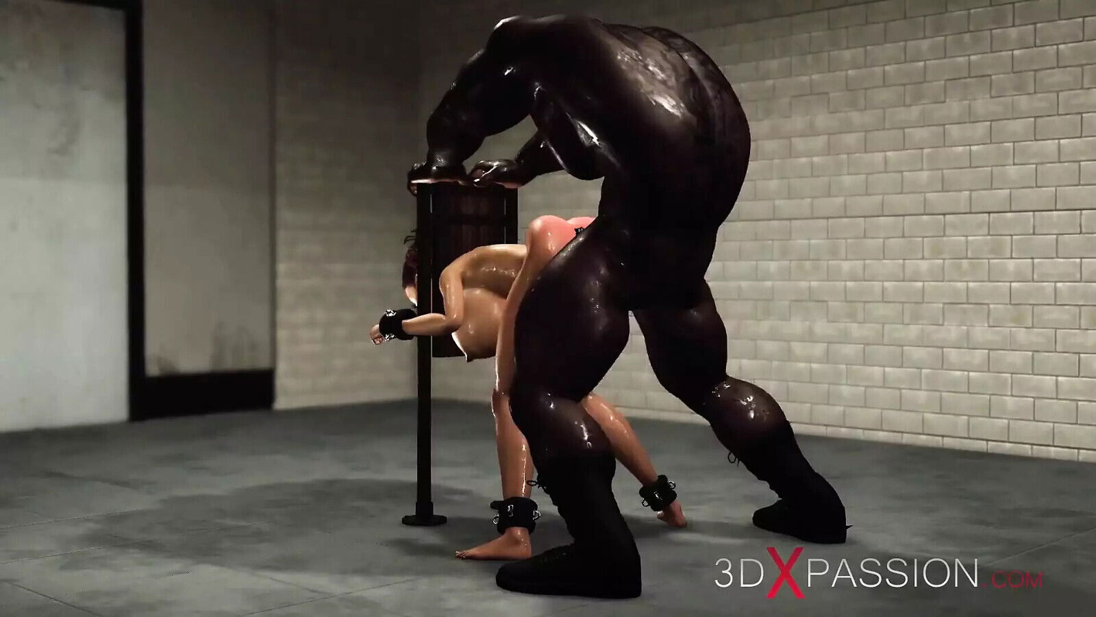 Super Busty Brunette Cuffs Gets Fucked Hard Black