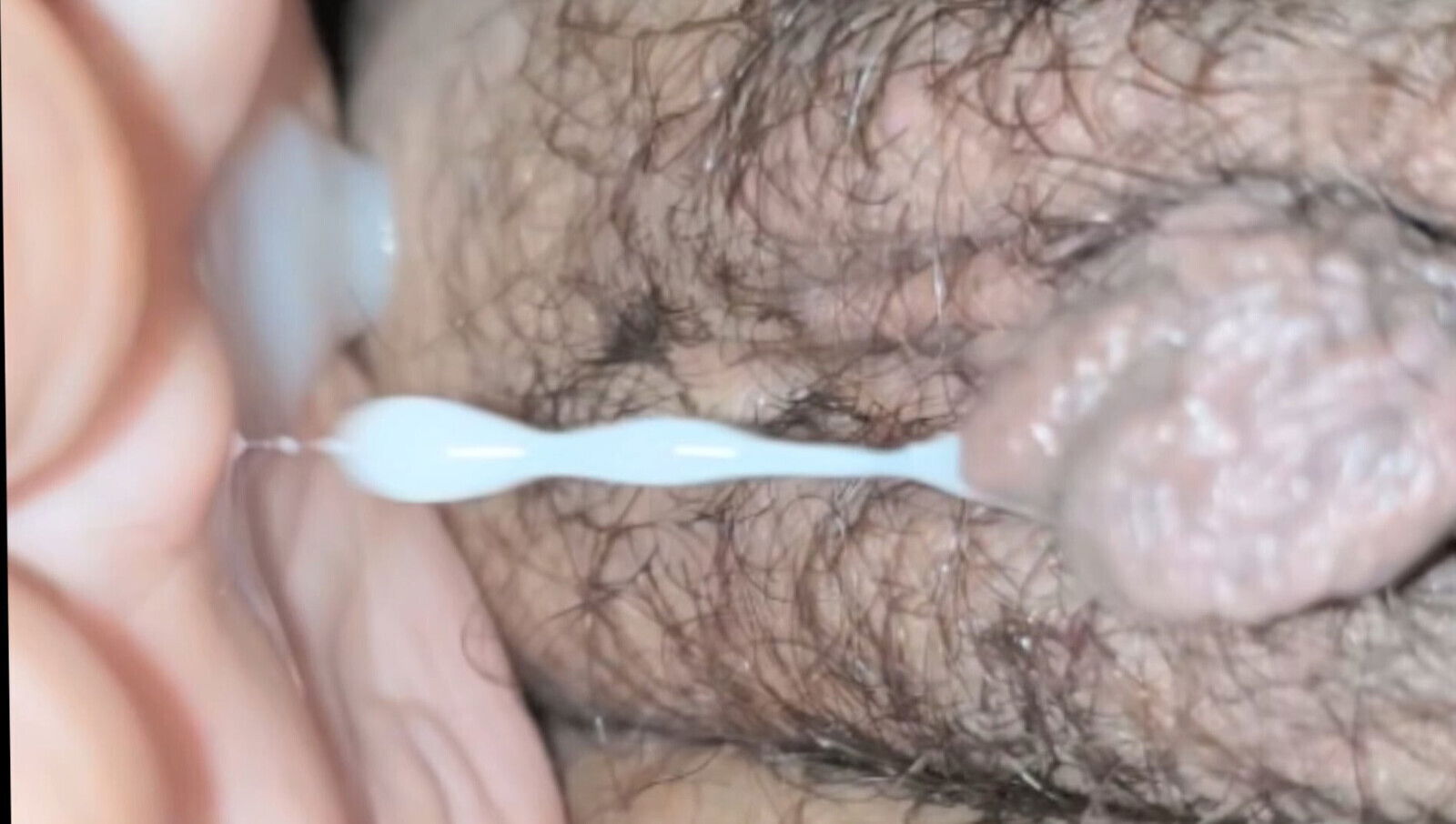 Mature housewife creamy hairy pussy, massive creamie, inside pussy