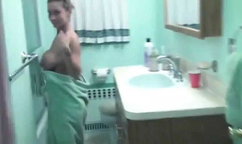 Lusty brunette with curvy body naughty bathtub