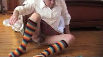 transvestite schoolgirl anal sextoy dildo fisting 20