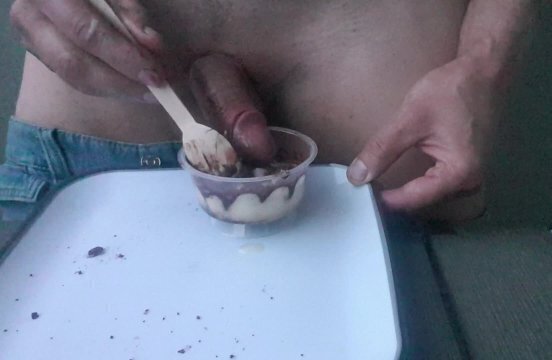 Masturbating cumshot food