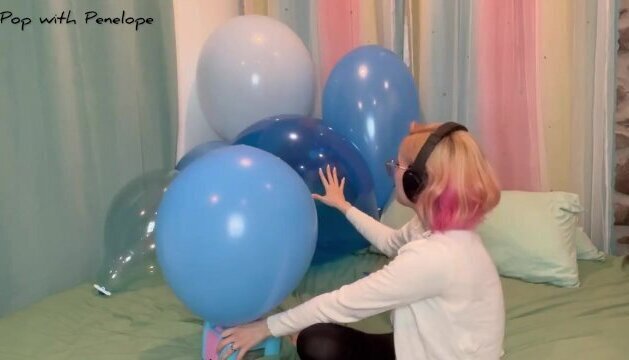 Nail POPS! Blowing Deflating Blue Balloons