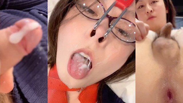鼻フックをすると日本人が興奮して大量の精液が出てきました。
