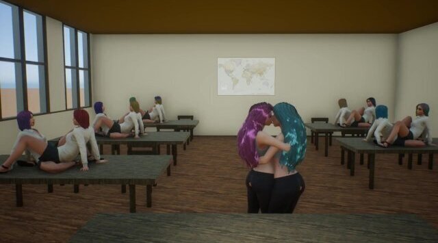 Sexy Girls Tribbing with Uniform