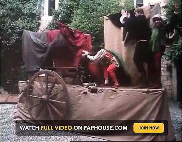 Excellent blonde princess blows king's wall castle