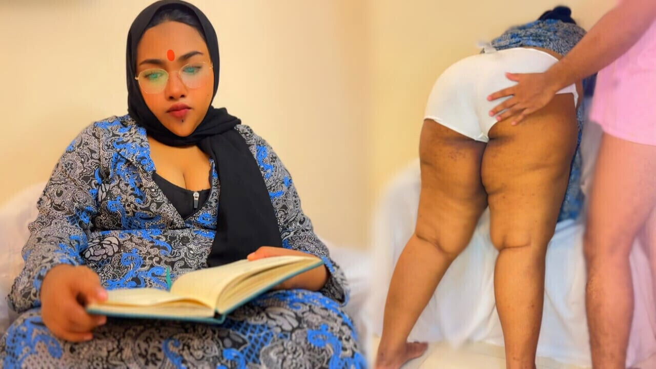 When Beautiful 45yo Egypt Hijab Aunty Reading Book, Then 18yo Neighbor Fucks (Big Boobs Huge MILF Sex)