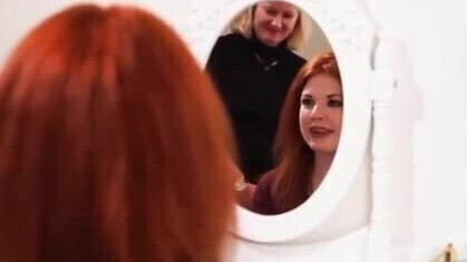 sexy redhead gets buzzed