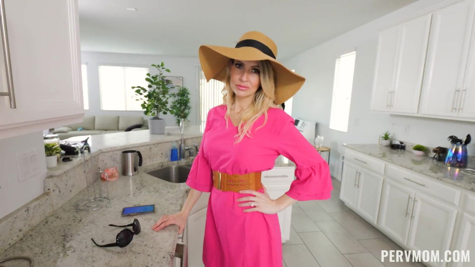 Busty cougar just returned from vacation really missed stepson's dick