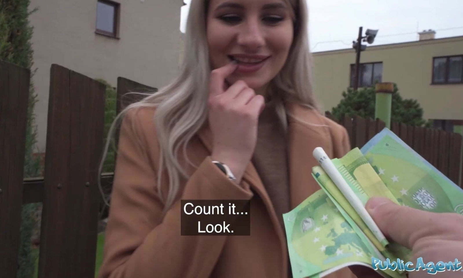 Ukrainian teen flashes cash gives blowjob gets laid extra money