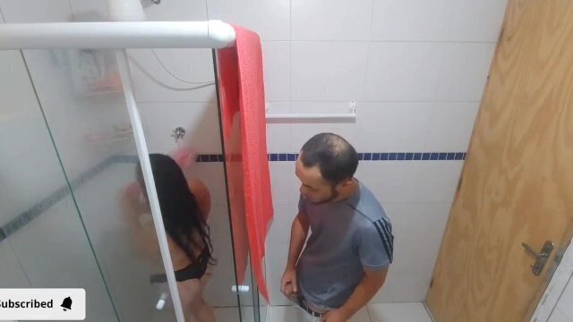 naughty stepfather watches stepdaughter shower! made give blowjob, feel