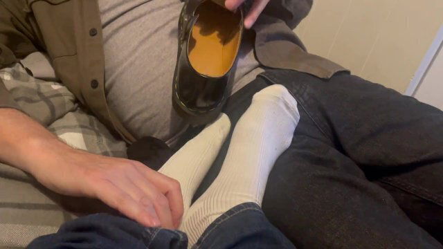 Shoes, black white socks?