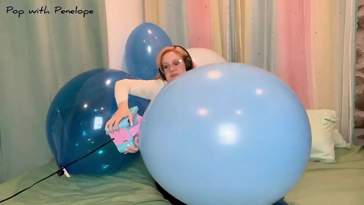 Nail POPS! Blowing Deflating Blue Balloons!