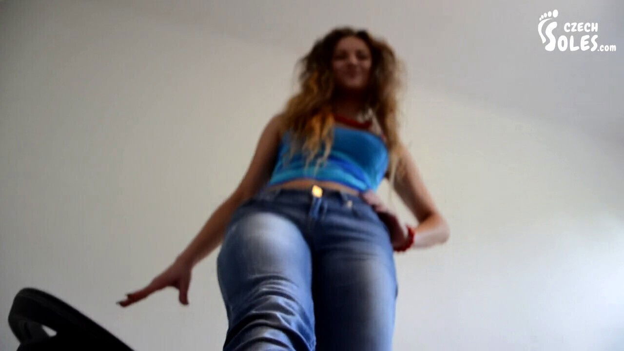 Sensual foot tease with flawless bare soles sandals Ukrainian foot idol, foot worship