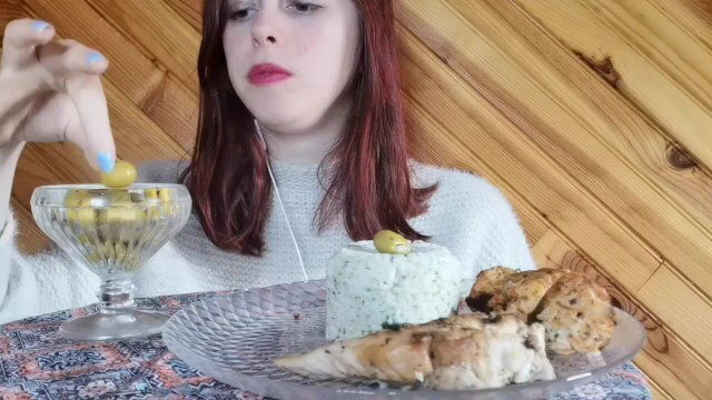 asmr mukbang feederism poulet olives