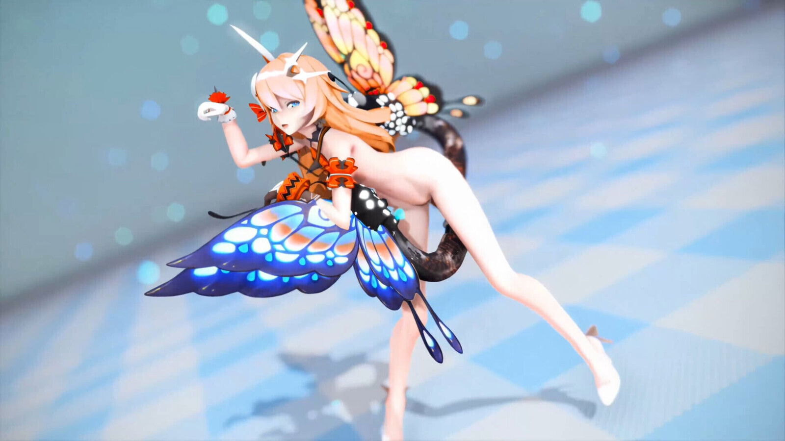 PINK Double Insect Butterfly Explosion Plug Rozaliya nmsl Orange Hair Color Edit Smixix