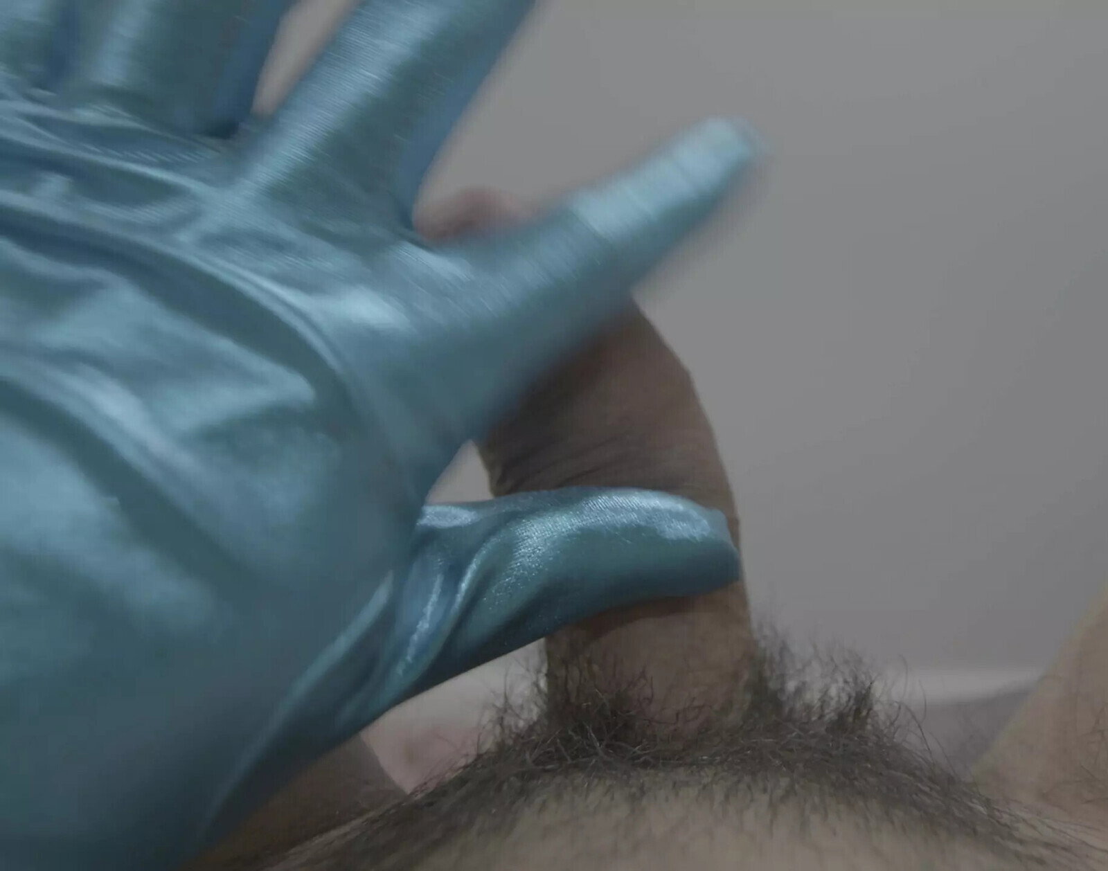Gentle Cyan Gloved Handjob