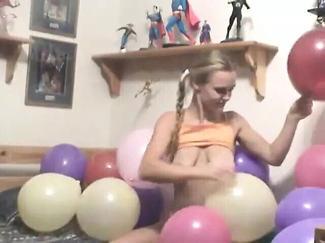 Chick strips rubs balloons