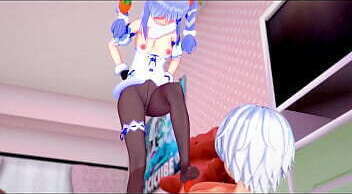 [Hololive] Usada Pekora решила после стрима присесть на морковку своего любимого подписчика! ~ (короткое)