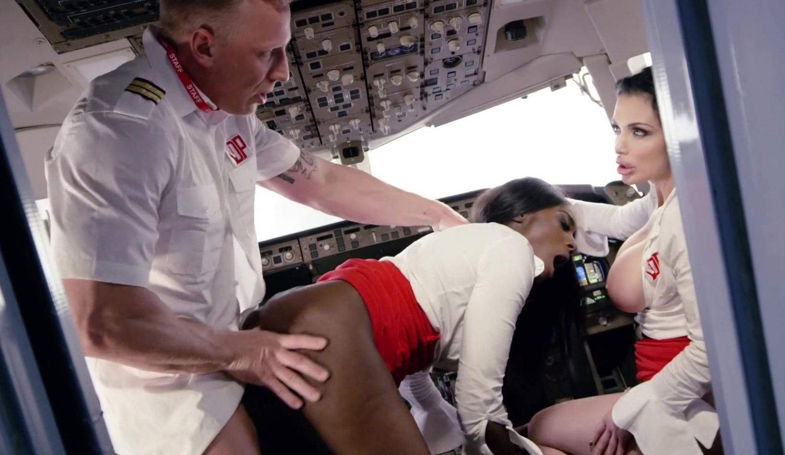 Slutty chicks Aletta Ocean James getting fucked plane