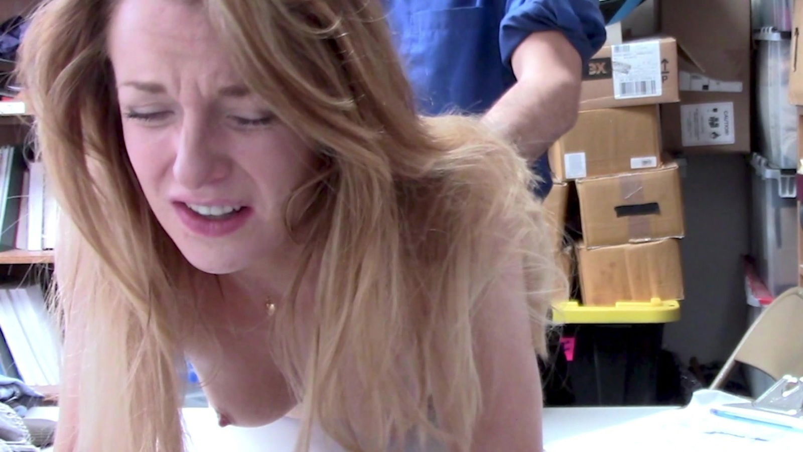 Blonde haired minx Kate Kenzi gets punished with fierce