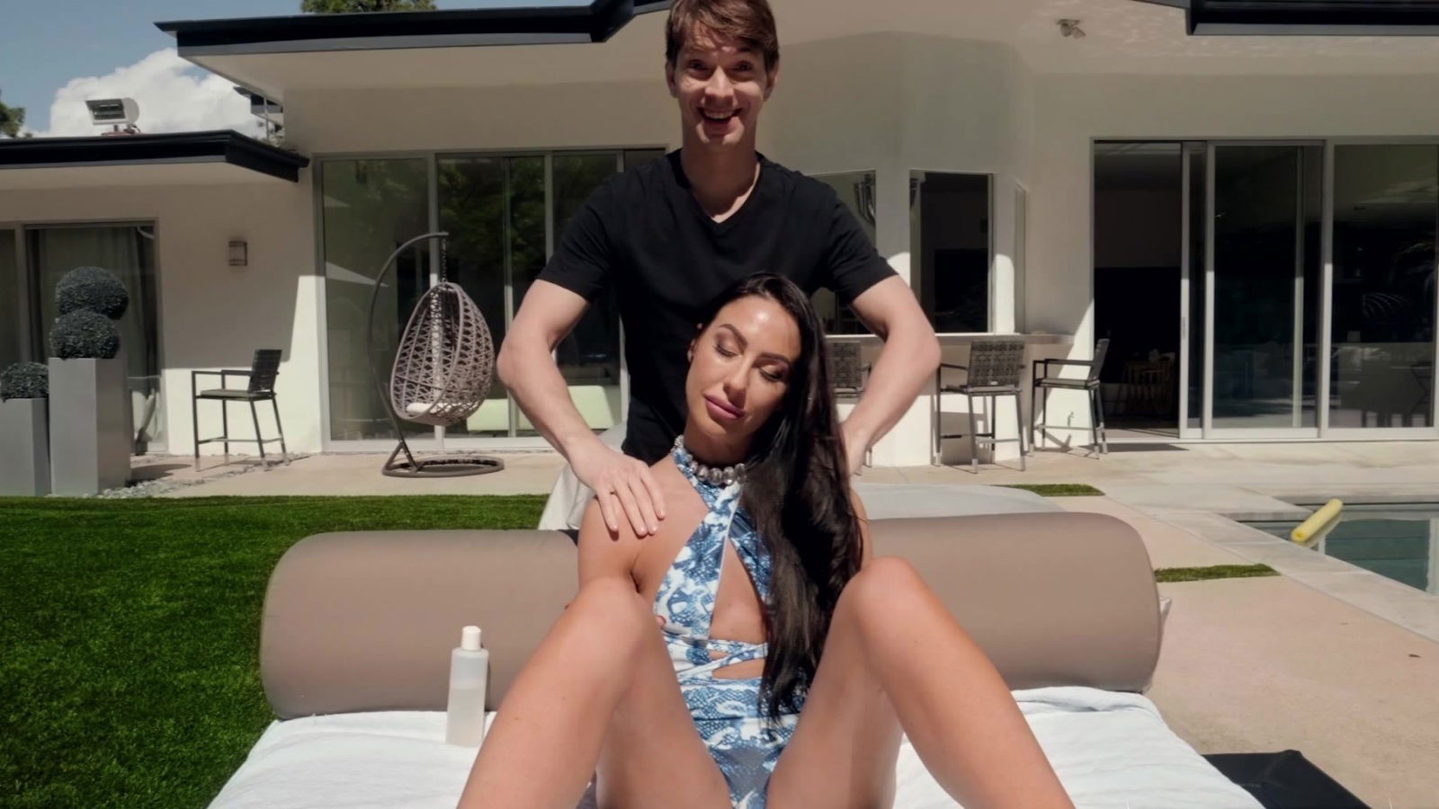 Shameless housewife fucks neighbor while hubby