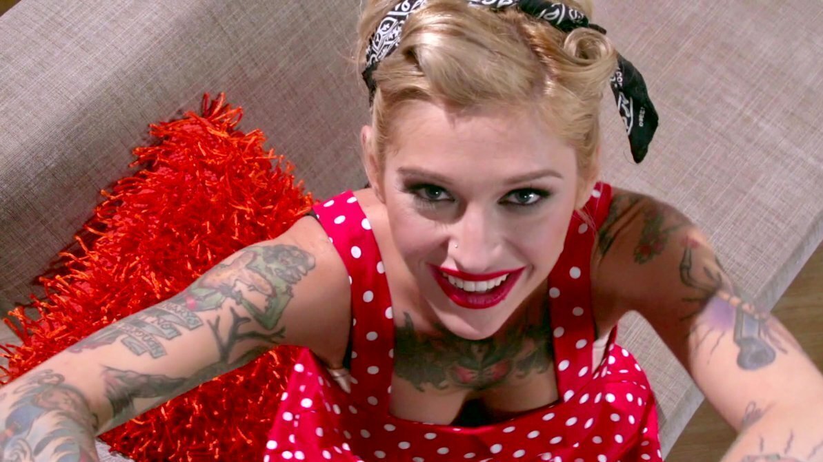 Naughty, tattooed girl getting fucked properly