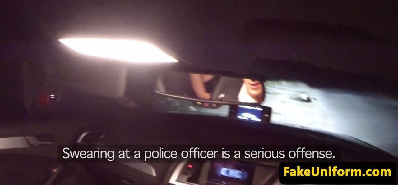 British skank cocksucks officer outdoors POV