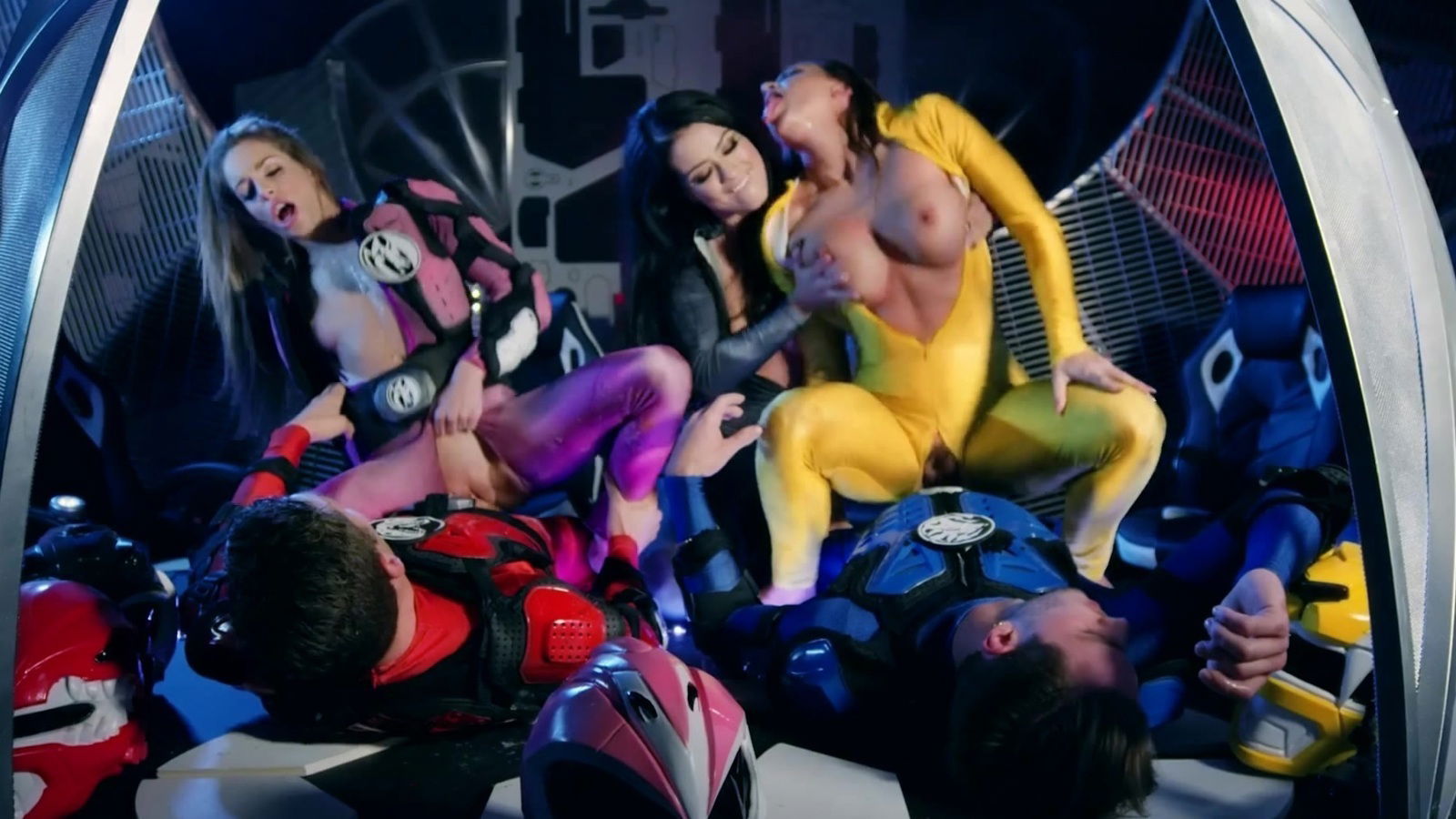 Three nymphomaniac cosplay chicks getting fucked good proper