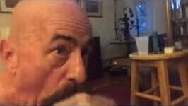 old guy sucks big black dick and swallows 