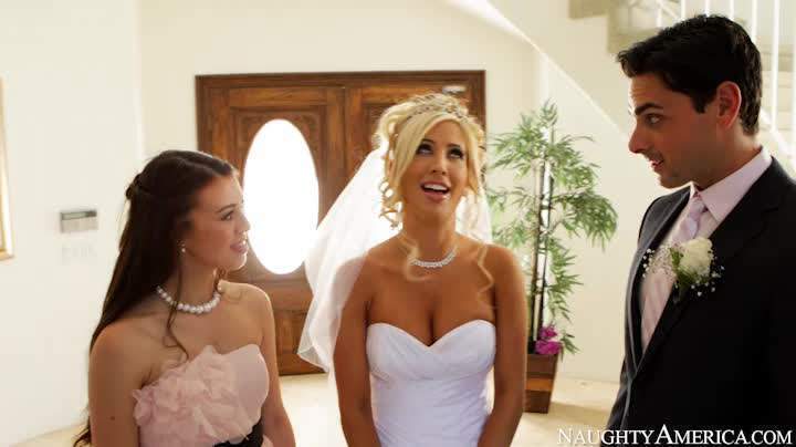 Sexy bride Tasha Reign gets knees enjoy deep oral vaginal fuck