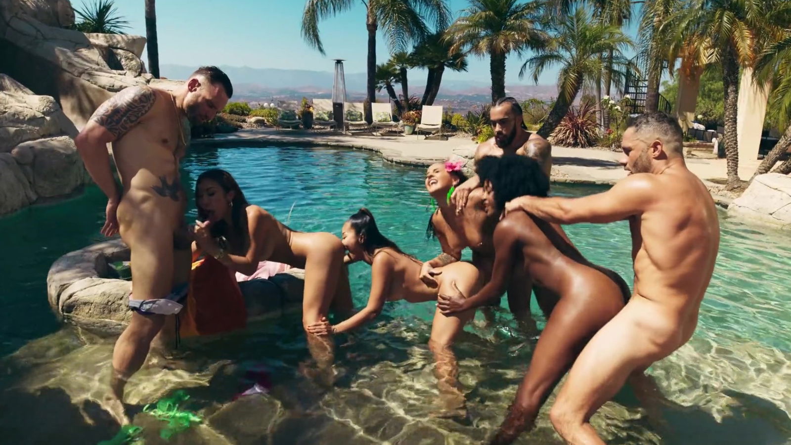 Passionate orgy pool