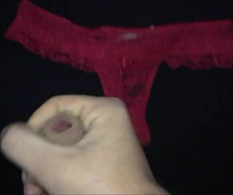 A Big Load Of Cum On My Hot Roommates Red Panties